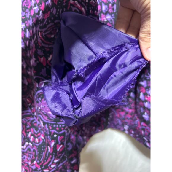 Maggie Barnes Catherines Blazer 4X Purple Print Full Zip Jacket - Picture 7 of 9